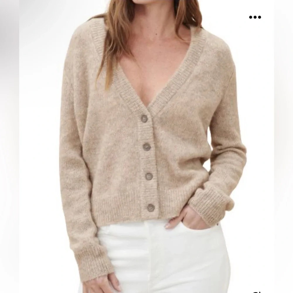 Jenni Kayne Women's Boyfriend Beige Sweater Cardigan Sz S - Picture 2 of 14